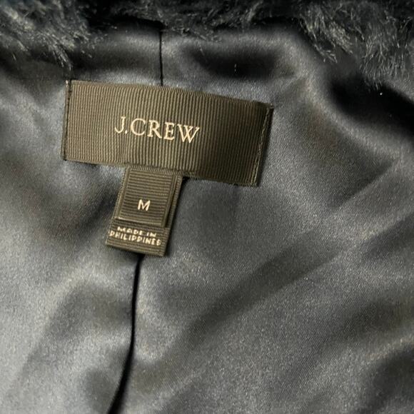 J. Crew Faux Fur Navy Blue Vest Women Size Medium - Picture 9 of 12